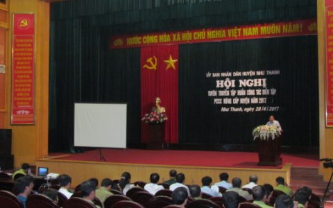 Ủy ban nhân dân huyện Như Thanh tổ chức Hội nghi tập huấn diễn tập PCCCR năm 2017